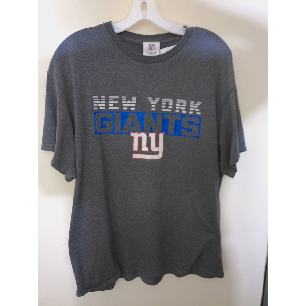 NFL Team Apparel New York Giants T-Shirt Men Large Gray Graphic Tee Football